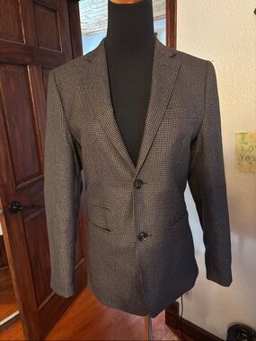 Boys Houndstooth Gray Blazer - Modern Tailored Fit